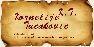Kornelije Tucaković vizit kartica